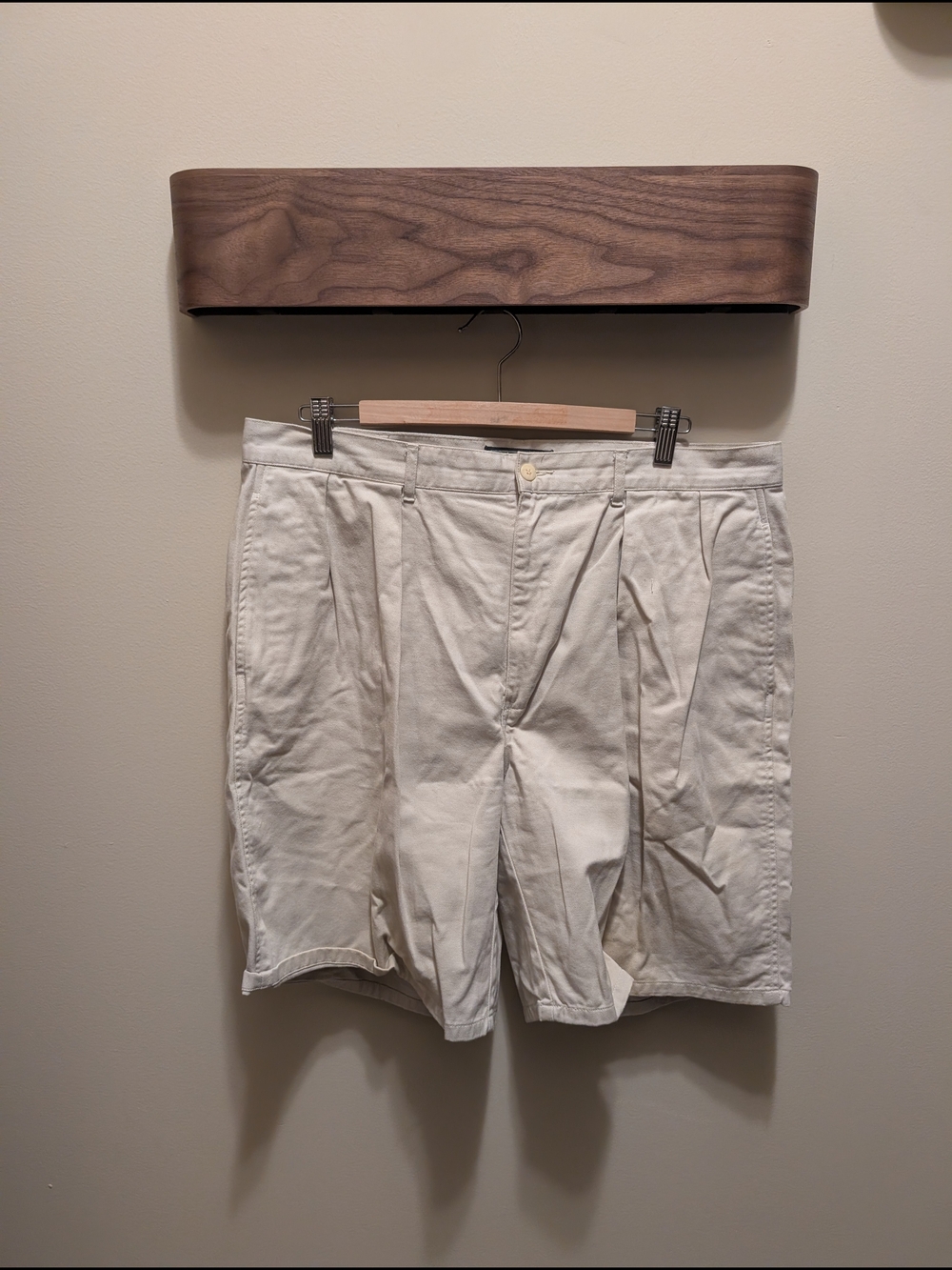 Ralph Lauren Cream Flat Front Cotton Shorts